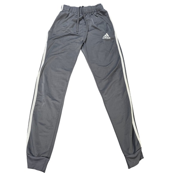 adidas Other - Adidas Track Joggers‎ Pants Girl's Size M Gray 3-Stripe Elastic Waist Drawstring